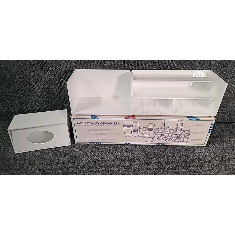 NEW Vintage Avon Vanity Organizer Tray Lipstick Holder Makeup counter white